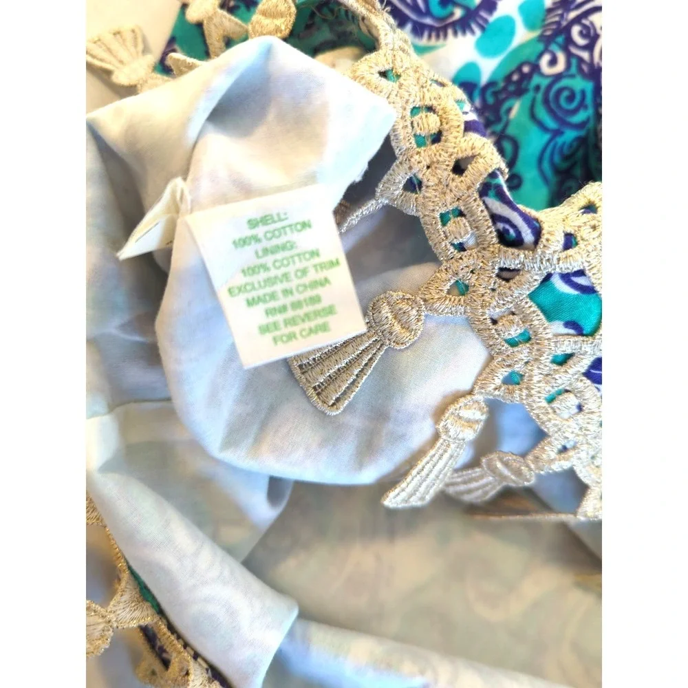 Lilly Pulitzer Eaton Dress 4 Gold Tassels Seafoam Green Whimsical Country Club - Picture 6 of 8